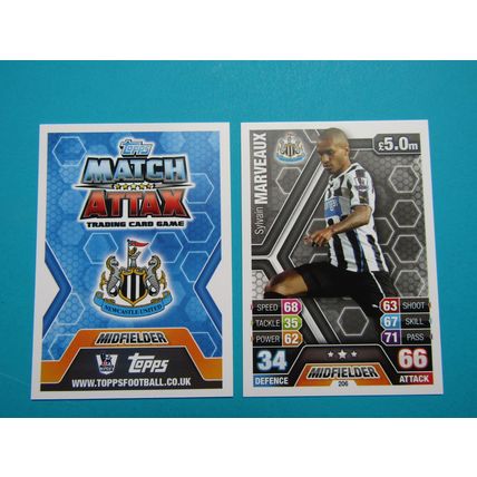 206. Sylvain Marveaux - Newcastle Utd - Match Attax 2013/14 Football Card EF1
