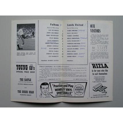FULHAM v LEEDS UNITED League Cup 2nd Round 03/09/1969