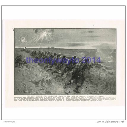 Last Trench at Mailly (Furthest German incursion), WW1, Book Illustration