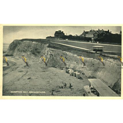Dumpton Bay, Broadstairs, Kent, RP Percy Pratt Postcard, 1957