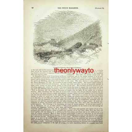 Cavern Of Adelsberg, Entrance, Slovenia, Book Illustration (Print), 1837