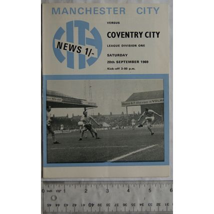 1969 programme Manchester City v. Coventry City, 20/9
