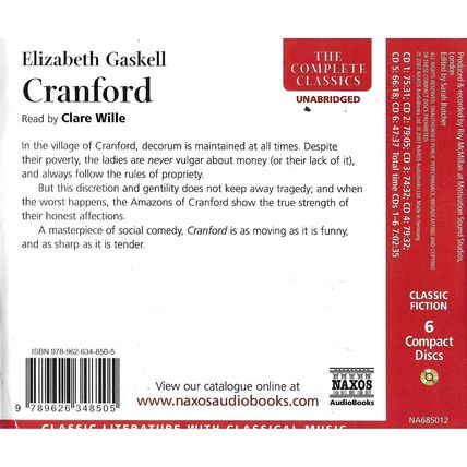Elizabeth Gaskell : Cranford (6xCD) Unabridged Audio Book