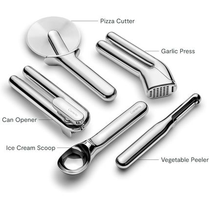 Caraway Kitchen Gadget Set - 5 Piece Kitchen Essentials - Stainless Steel - Incl