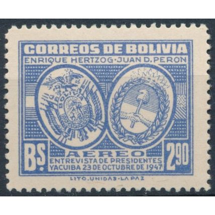 Meeting of Presidents of Bolivia and Argentina: 2.90b - 1947 - MNH - MiNr 419