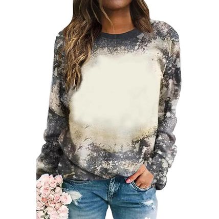 Multicolor Vintage Bleached Tie Dye Long Sleeve Top