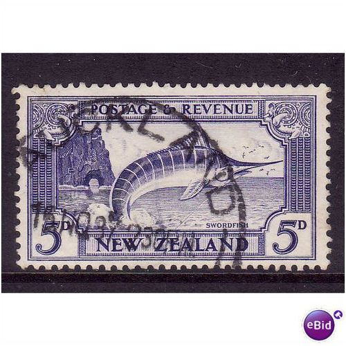 NEW ZEALAND 1942 5d STRIPED MARLIN SG 584c FINE USED