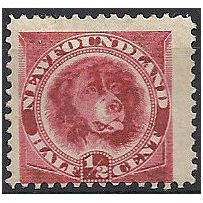Newfoundland 1896 SG62 1/2c Orange-Vermillion Mounted Mint. .