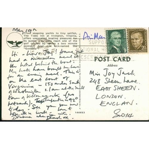 USA Postcard - The Tides Inn at Irvington, Virginia 1977