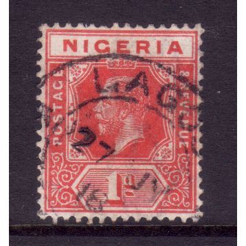 NIGERIA 1914 SG 2 1d CARMINE RED FINE USED