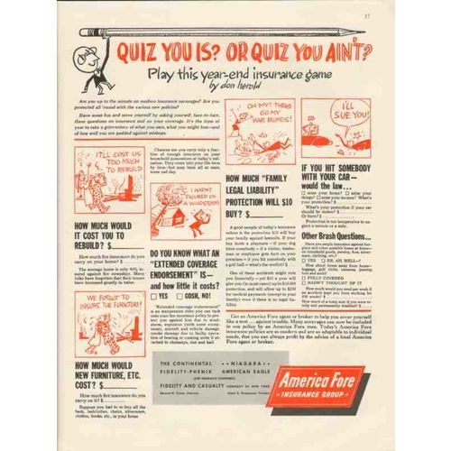 america fore insurance group 1946 quiz you is aint game vintage ad