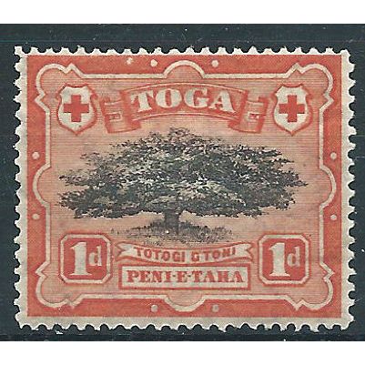 Tonga 1897 SG39 1d Black & Scarlet Mounted Mint .. ..