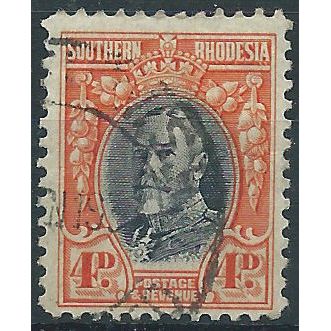 Southern Rhodesia 1931 SG19 4d Black & Vermillion Fine Used....