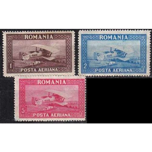 RUMÄNIEN ROMANIA [1928] MiNr 0336-38 ( */mh ) Flugzeug
