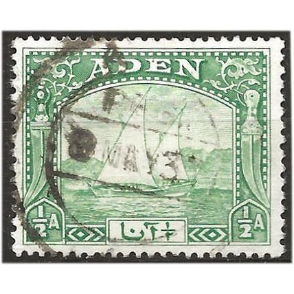 Aden 1937 SG1 1/2a Yellow-Green Fine Used . .. .