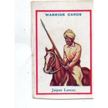 ORIGINAL D.C.THOMPSON TRADE WARRIOR CARD 1937 JAIPUR LANCER