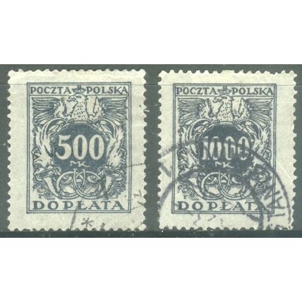 Poland 1923 - 500g + 1000g bluish black - Postage Dues - used