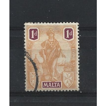 Malta.SG125 1d Orange and Purple.Fine Used.Apr25l