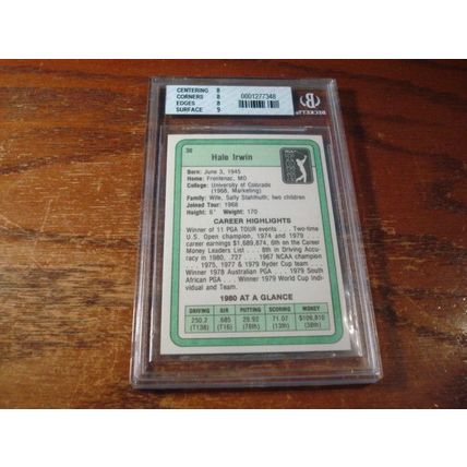 1981 Donruss, Graded Near Mint 8, HALE IRWIN, PGA Tour