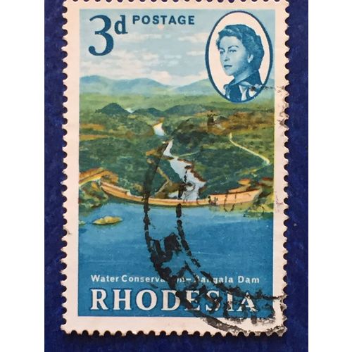 Rhodesia QEII 1965 Water Conservation 3d Bangala Dam Used SG 354 Sc 203 stamp