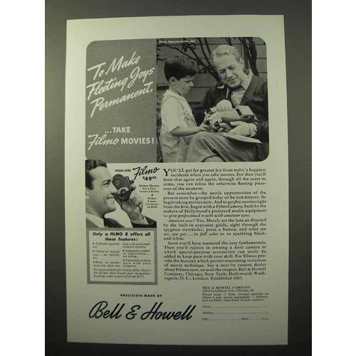 1941 Bell & Howell Filmo Movie Cameras Ad - Make Joys