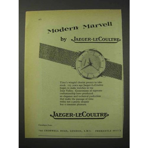 1958 Jaeger-LeCoultre Watch Ad - Modern Marvell