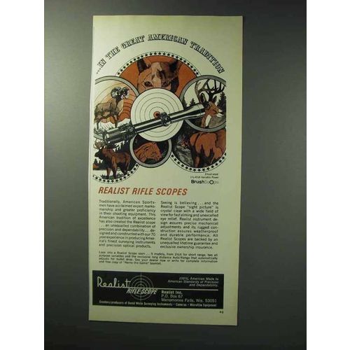 1971 Realist Rifle Scopes Ad - Great American Tradition