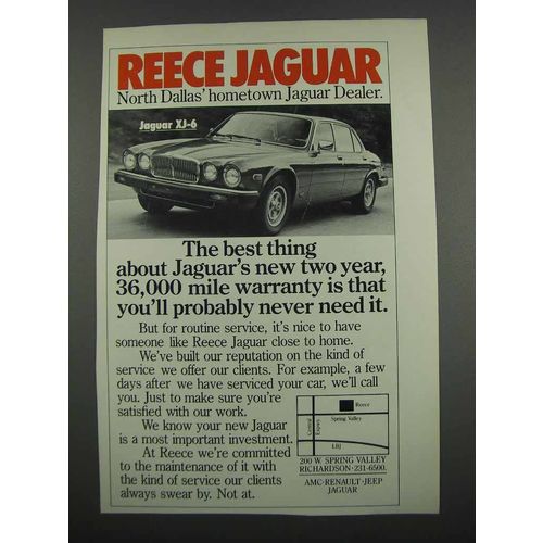 1983 Reece Jaguar XJ-6 Car Ad - North Dallas