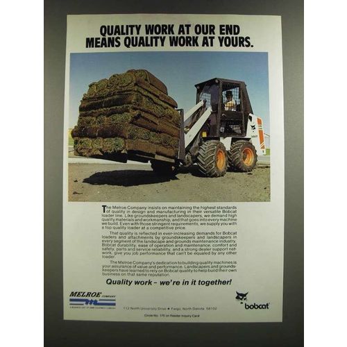 1986 Melroe Bobcat Ad - Quality Work at our End
