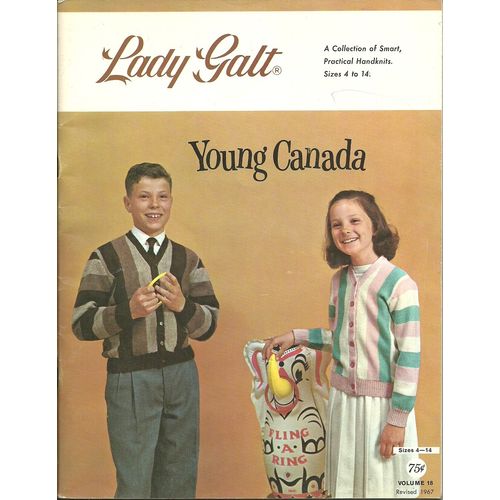 Lady Galt Young Canada Knitting Magazine 1967 Vol 18 Children's Sweaters Mitts