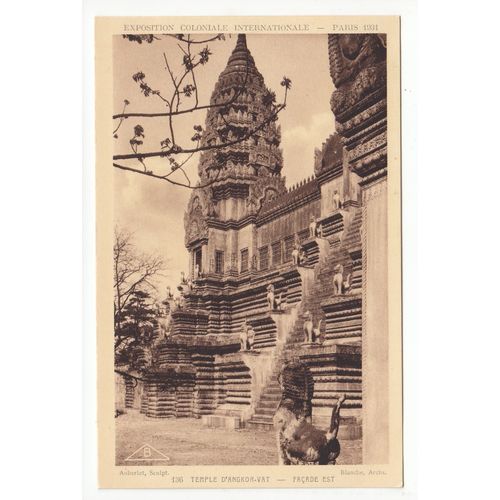Angkor Wat Temple Colonial International Exhibition Paris 1931 Postcard 136