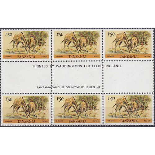 TANSANIA TANZANIA [1980] MiNr 0168 C ( **/mnh ) [01] Tiere 6er Druckvermerk