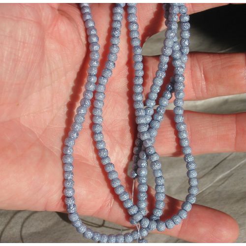 Slate Blue Stardust Glass Beads 4mm 30 Inch Strand 200 beads