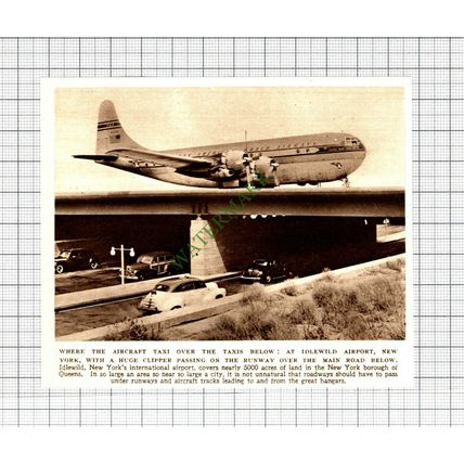 C5188) Idlewild Airport New York - 1952 Cutting