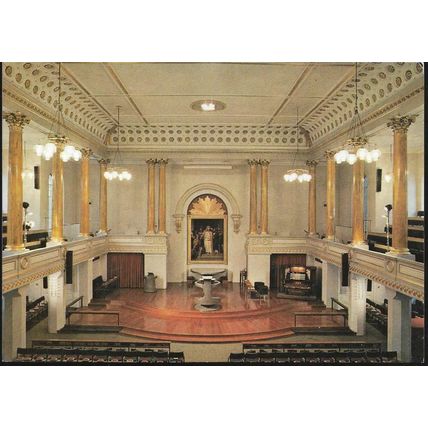London - All Souls Church, Langham Place interior - postcard c.1970s