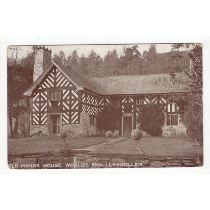 Old Manor House World's End Llangollen Postcard Denbighshire