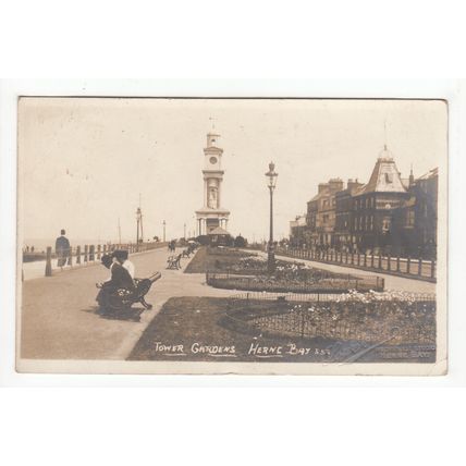 Tower Gardens Herne Bay Postcard 1914 Kent Local Publisher Lowe & Co