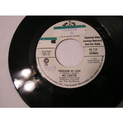 Mel Carter Promo 45-TREASURE OF LOVE STEREO/MONO