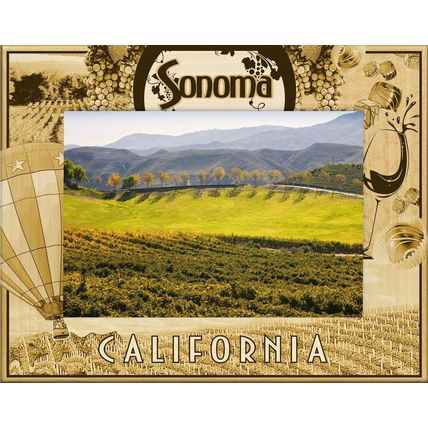 Sonoma California Laser Engraved Wood Picture Frame (5 x 7)