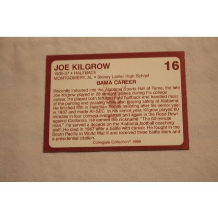 Joe Gilgrow 1989 Collegiate Collection Alabama's Finest NO, 16