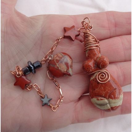 Handmade Gemstone Pendulum Night Goddess Energy Cord Metaphysical Chakracord
