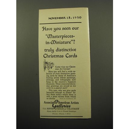 1950 Associated American Artists Galleries Ad - Have you seen
