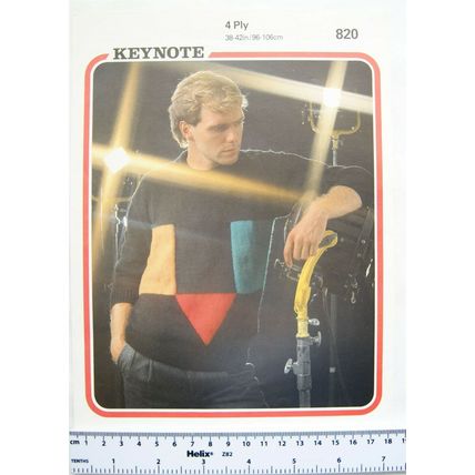 Vintage: Keynote 820 man's geometric sweater 4 ply