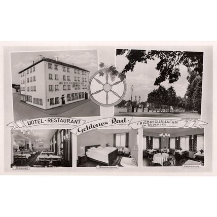 Goldenes Rad Friedrichshafen Hotel Restaurant Real Photo German Postcard