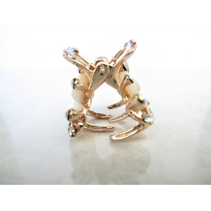 Small pearl and crystal butterfly gold hair claw clip bridal clip bridal