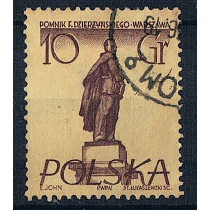Poland 1955 SG909 PO17 Warsaw Monuments 10g Used Stamp