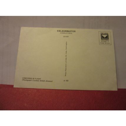 CONCORDE IN FLIGHT aeroplane unused postcard Colourmaster =