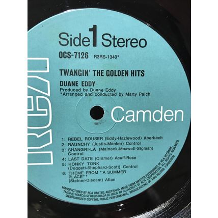 Duane Eddy Twangin' The Golden Hits Vinyl Record