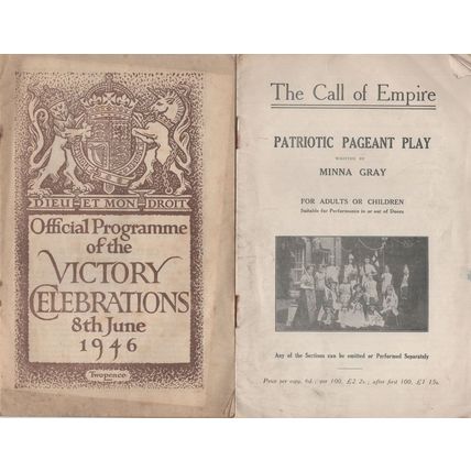 Patriotic Pageant Play Boy Scouts Victory Celebrations 2x War Ephemera