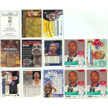 MARK JACKSON 13x card lot incl Blue, Gold Medallion, Sticker
